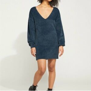 Gentle Fawn V Neck-Long Sleeve Sweater Dress/Tunic-Size Medium
